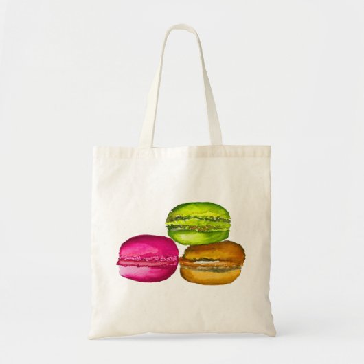 Tote Bag Macarons colorés aquarelle art funky (Devant)