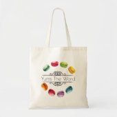 Tote Bag Macarons Dans Un Cercle | Pâtisserie française en  (Devant)