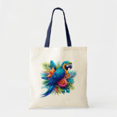 Tote Bag Macaw tropicale bleue et colorée (Devant)