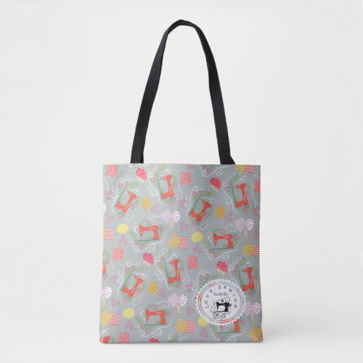 Tote Bag Machine à coudre grise Love (Devant)