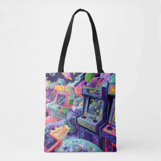 Tote Bag Machines d'arcade rétro dans l'espace (Devant)