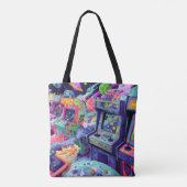 Tote Bag Machines d'arcade rétro dans l'espace (Dos)