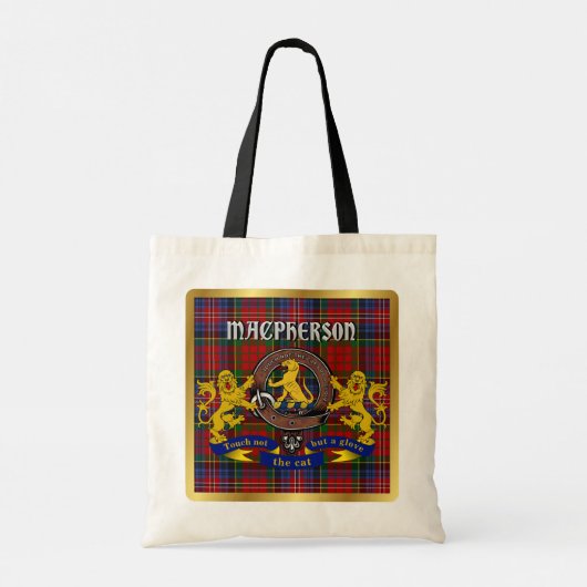 Tote Bag Macpherson Clan Badge & Tartan Fourre-tout (Dos)