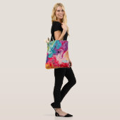 Tote Bag macro gros plan de différentes couleurs de peintur (Sur le modèle)