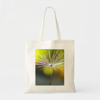 Tote Bag Macro Peaceful Gold and White Dandelion Seed