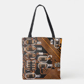 Tote Bag macro prise de circuit, câbles, condensateurs, car (Dos)