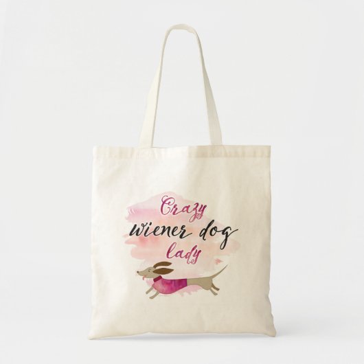 Tote Bag Madame folle de chien de saucisse (Devant)