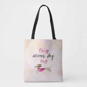 Tote Bag Madame folle de chien de saucisse