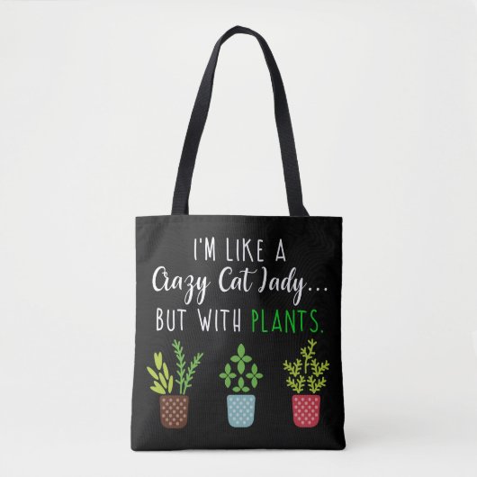 Tote Bag Madame folle Funny Gardening de chat (Devant)