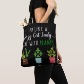 Tote Bag Madame folle Funny Gardening de chat (De près)