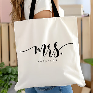 Tote Bag Madame Mariée Nouvellement Mariée Script Personnal