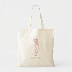 Tote Bag Madame vintage Golfer dans le rose