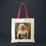 Tote Bag Madonna des Roses par Bouguereau<br><div class="desc">Madonna des Roses (1903) de Bouguereau est une vintage peinture de portraits religieux et réalistes de beaux-arts victoriens. Un portrait religieux de la Vierge et de l'Enfant avec Marie-Madeleine tenant le bébé Jésus-Christ avec des halos d'or et entouré de roses. À propos de l'artiste : William-Adolphe Bouguereau (1825-1905) était un...</div>