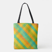 Tote Bag Madras Check Revival - Vibrant Diagonal Plaid Four (Dos)