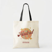 Tote Bag Madrid Espagne Disco ball Retro Vintage (Devant)