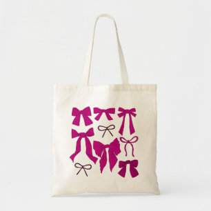 Tote Bag Magenta Coquette Girl Bows