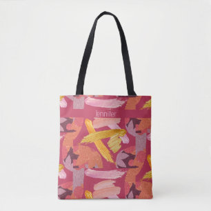 Tote Bag Magenta et Abstrait or vibrants