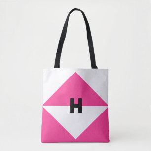 Tote Bag Magenta et Blanc Moderne