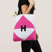 Tote Bag Magenta et Blanc Moderne (De près)