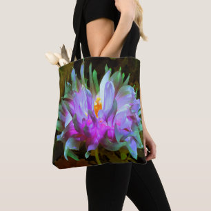 Tote Bag Magenta et Lime Green Cactus Dahlia