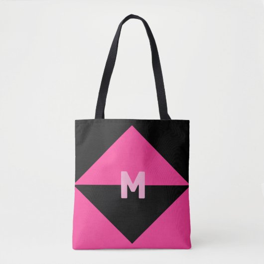 Tote Bag Magenta et Noir Moderne (Devant)