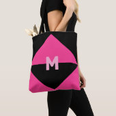 Tote Bag Magenta et Noir Moderne (De près)