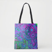Tote Bag Magenta marbré et citron vert Super Art Abstrait (Devant)