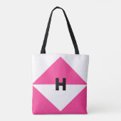 Tote Bag Magenta moderne et blanc (Dos)