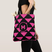 Tote Bag Magenta moderne et noir (De près)