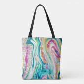 Tote Bag Magic Marbling : Metallic Paint Design. (Dos)