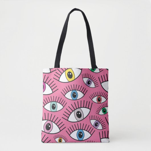 Tote Bag Magic pattern with colorful eyes. Mystic backgroun (Devant)