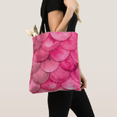 Tote Bag Magic Sirène Couleur rose pâle Échelles Aquarelle  (De près)