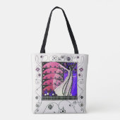 Tote Bag MAGIC SPRING Violet Noir Blanc Tourbillons Géométr (Dos)