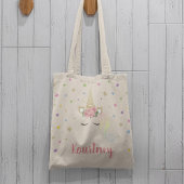 Tote Bag Magical Girly Unicorn & Stars Personnalisé