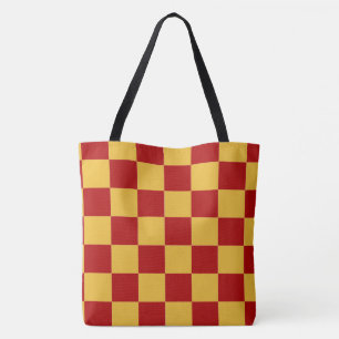 Tote Bag Magicien Carreaux Rouges et Dorés