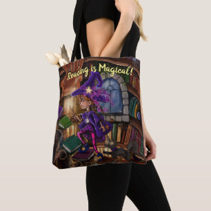 Tote Bag Magie dans la bibliothèque 'La lecture est magique