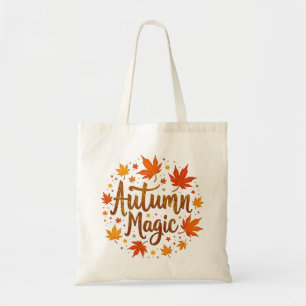 Tote Bag Magie d'Automne Feuilles d'Automne Typographie Sai