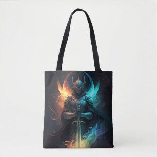 Tote Bag Magie elfe : Chevalier avec épée enchantée