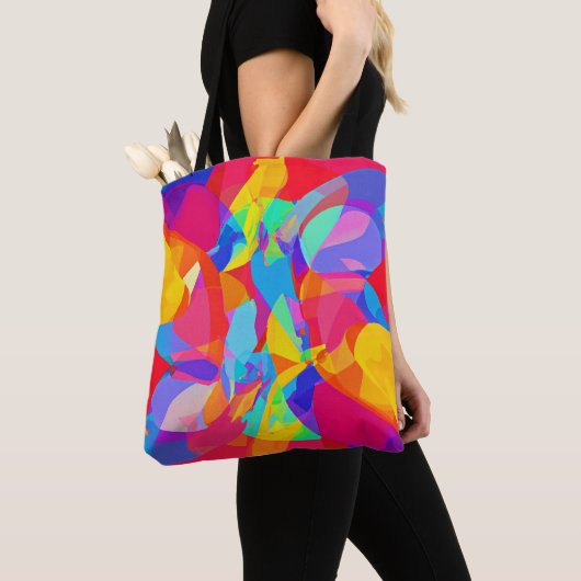 Tote Bag Magie Motif colorée vive (De près)