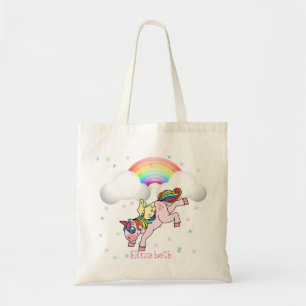 Tote Bag Magique adorable Unicorne, Arc-en-ciel, Étoiles co
