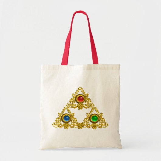 TOTE BAG MAGIQUE ELFIC TALISMAN /GOLD TRIANGLE AVEC GEMSTON (Devant)