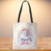 Tote Bag Magique Pastel Unicorn avec arc-en-ciel