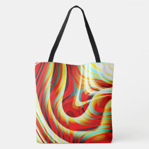 Tote Bag Magnifier les traits rouges courbés qui se chevauc