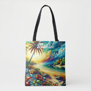 Tote Bag Magnifique Art Ai Beauté côtière personnalisée