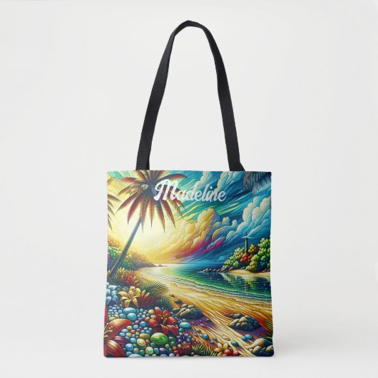 Tote Bag Magnifique Art Ai | Beauté côtière personnalisée (Devant)