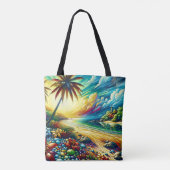Tote Bag Magnifique Art Ai | Beauté côtière personnalisée (Dos)