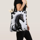 Tote Bag Magnifique Cheval Noir (De près)