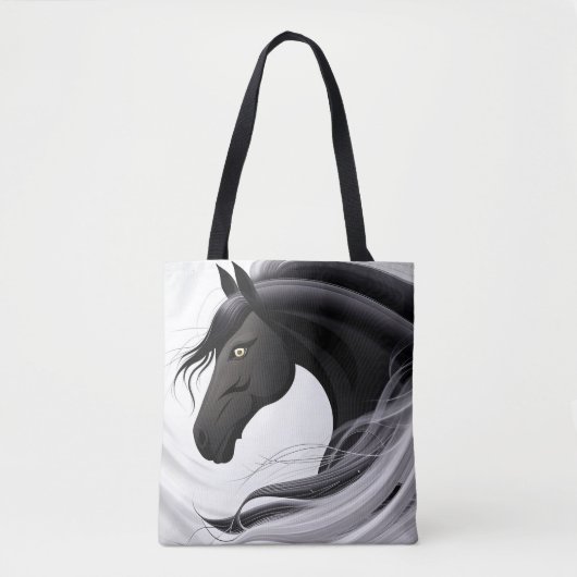 Tote Bag Magnifique Cheval Noir (Devant)