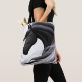 Tote Bag Magnifique Cheval Noir (De près)