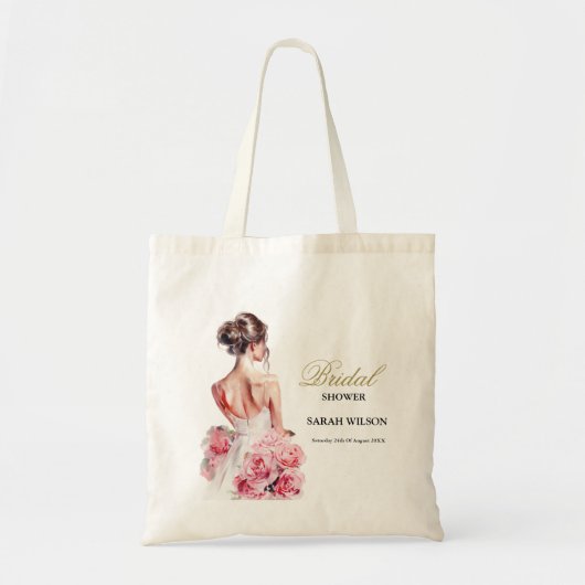 Tote Bag Magnifique fête de douche de robe de mariée à peti (Devant)